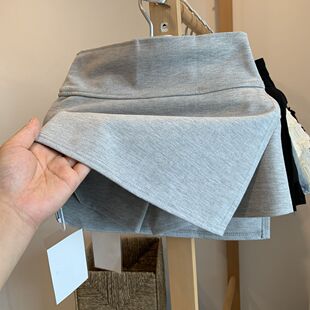 侧开叉灰色瑜伽裙裤女夏季防走光美式半身裙辣妹包臀a字运动短裙