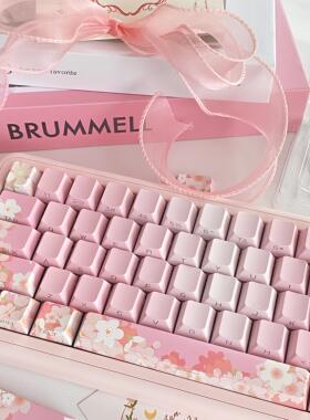 向晚外设原厂透光侧刻樱花键帽热升华客制化机械键盘键帽