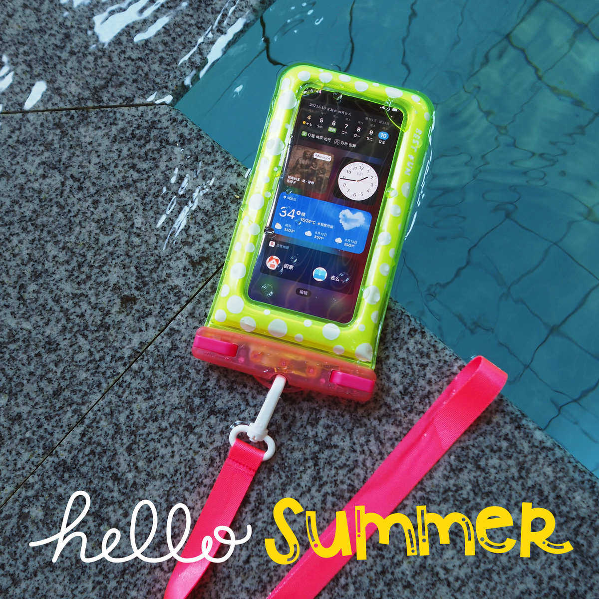 ORIGINAL DESIGN: CARTOON FLUORESCENT COLOR AIRBAG HOT SPRING RAFTING SWIMMING WATERPROOF BAG HALTERNECK MOBILE PHONE WATERPROOF BAG TOUCH SCREEN