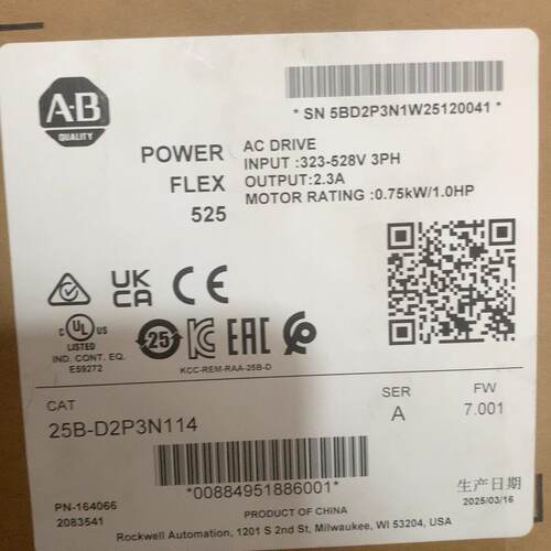 25B-D2P3N114 AB变频器 POWER FLEX 525议价维修
