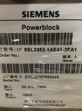 6SL3352-1AE41-2FA1 Powerblock功率单元议价维修