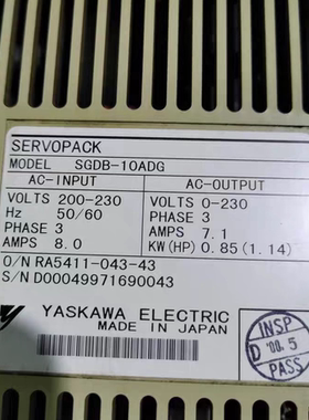 SGDB-10ADG 安川电气伺服驱动器 工控自动化配件议价维修