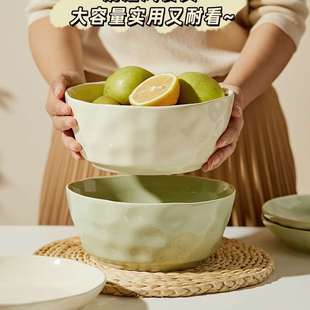 高颜值餐具8寸汤面碗 奶油风汤碗釉下彩陶瓷大号家用2025新款