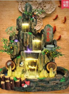 水缸造景假山流水tb-57939泉室景喷外别墅花园庭院大型风水轮招财