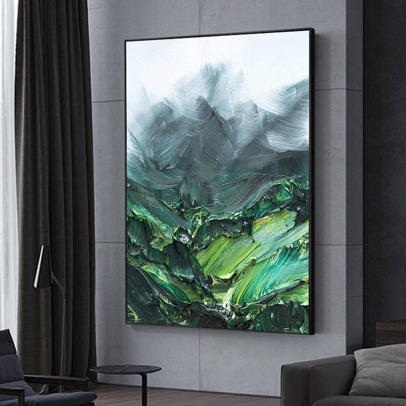 纯手绘油画抽象玄关肌理艺术装饰画走廊过道现代简约立体厚重彩色图片