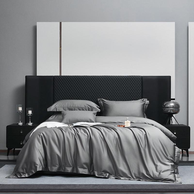 高档全棉纯棉LO床单件大宽单长被单粉纯色010支长绒加棉贡缎270x2