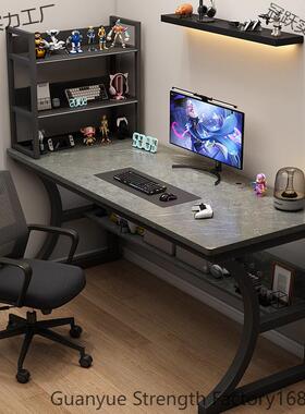 脑桌台式电竞桌子家用带物架办桌OJM椅简易书桌公卧室学习写电字