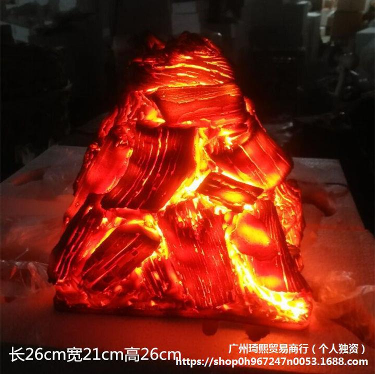 真木炭假木柴炭火装饰炭火焰灯壁炉柴篝火拍摄道具装饰品