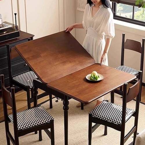 餐桌椅组合方古见描述风餐台家中桌用可变桌吃饭法式复古可折叠长