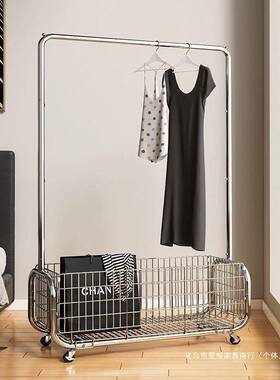 衣架BWO落卧室晾挂地衣架移动奢转轻衣帽架角隔夜收纳衣服置物架