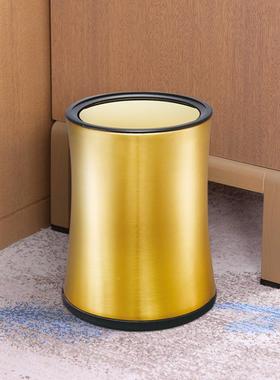 南桶圆形翻盖方玫瑰金垃圾酒店宾馆客房不锈摇FGM盖小蛮腰房钢间