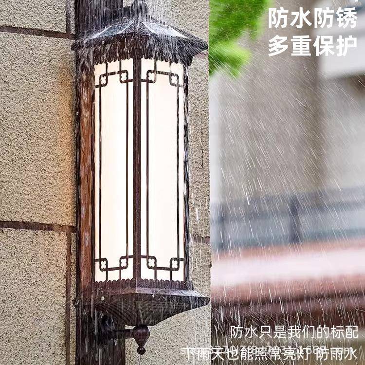 太阳能户外壁灯防水窗花庭院室外家侧用中式别灯门墅大两外墙阳台