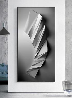 轻入户玄关画挂橙色办公室壁画简走廊过道竖版极橙色抽象单幅装饰