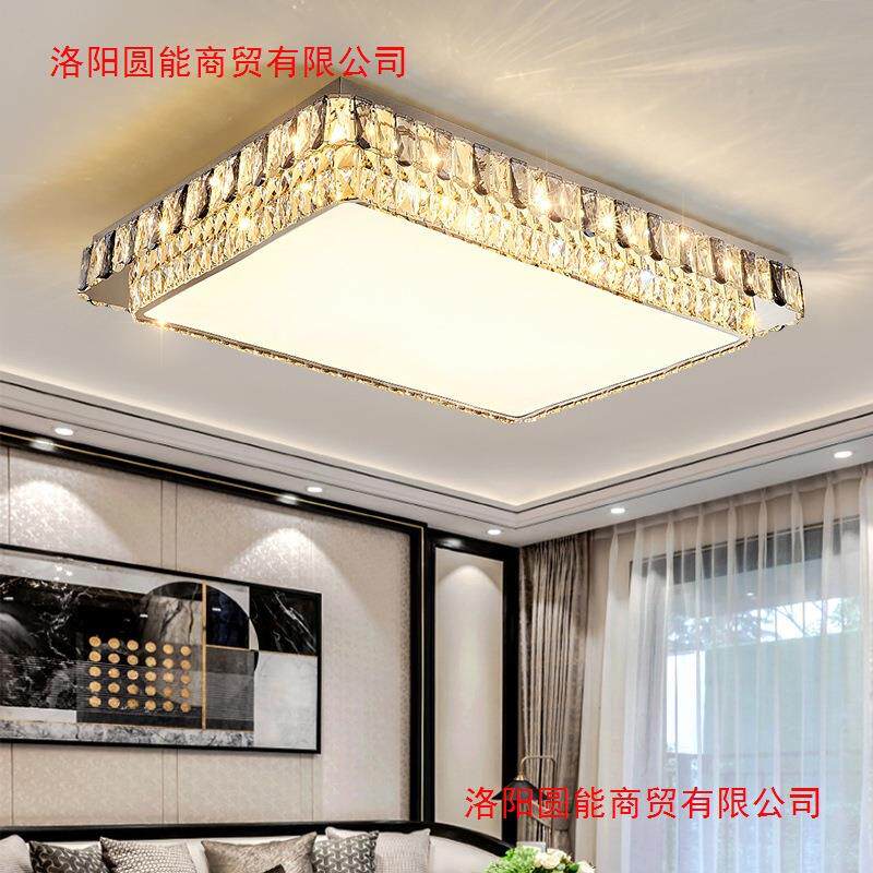 幑1客厅灯豪华长形LED吸顶灯灯具方水现代简H80219约大气轻奢晶灯