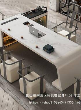 板Y客A岩茶GQQ桌椅组合办公茶台烧水壶一体意式极简厅家用G茶桌书