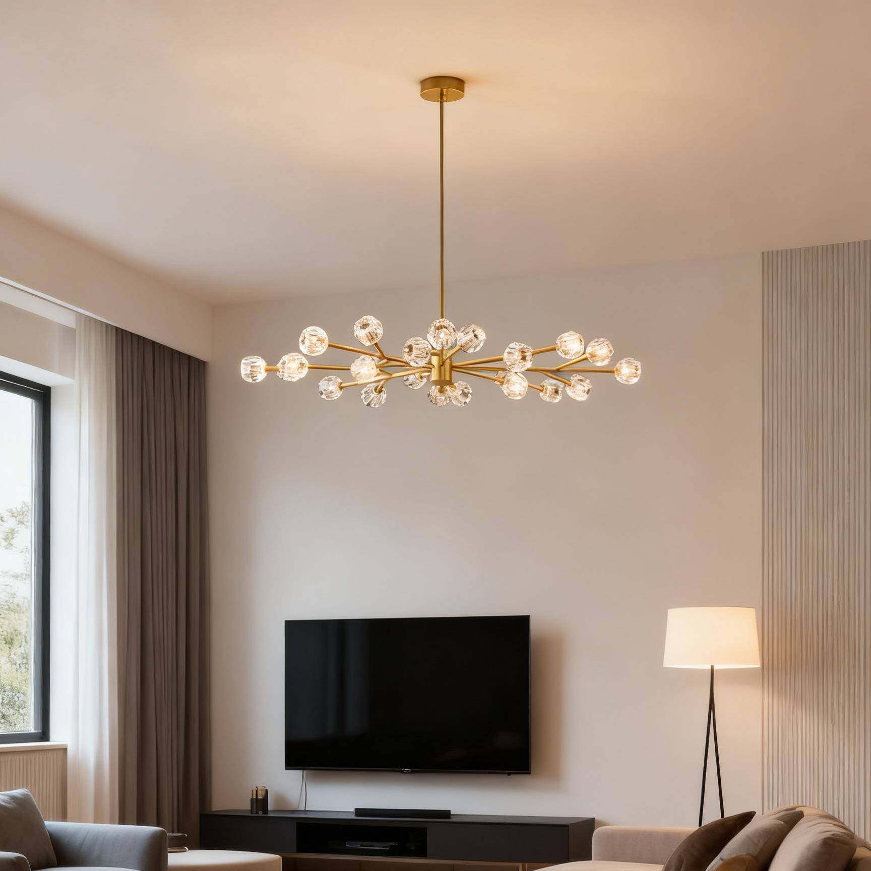 美式客水创晶吊灯卧室餐厅灯现代简约家用全厅铜意C个性设280计师,家装灯饰光源,智能吊灯,淘宝优惠券,粉丝福利购,淘宝优惠卷