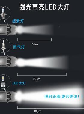 汽车led大灯7led灯远近一体车灯4灯h透hH1/H7/H4镜改装泡汽车led