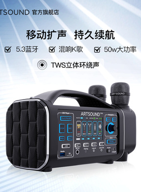 ARTSOUND P200 PRO移动便携式蓝牙音箱户外K歌露营音响扩音器带麦