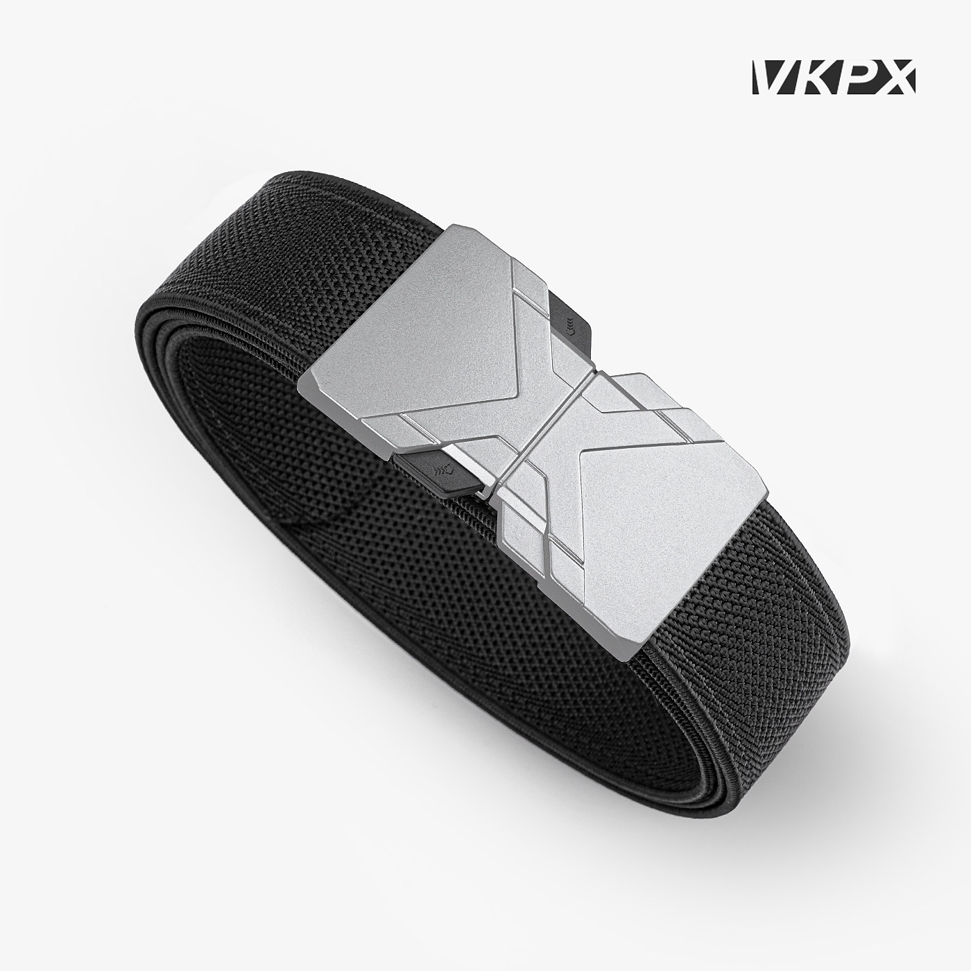 银色窄款直穿快脱扣合金弹力腰带