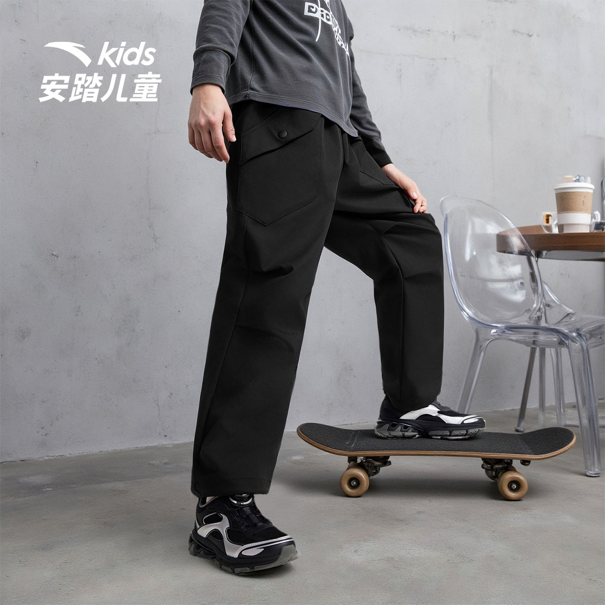 安踏儿童秋季新款男大童运动长裤