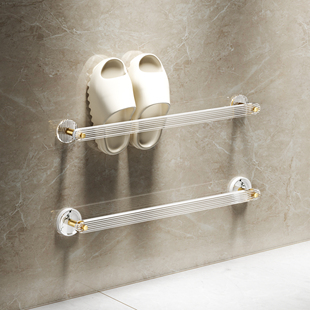 速发浴室拖架鞋免打孔后挂式厕所门壁收纳神器亚克力鞋架