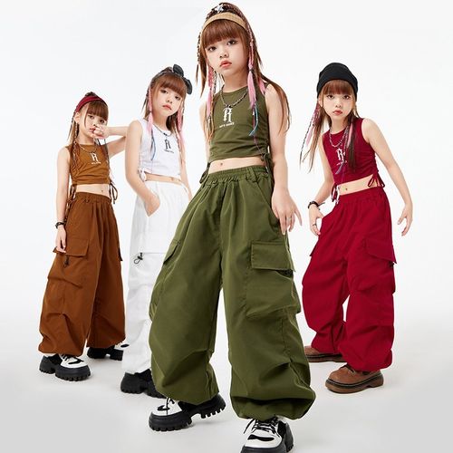 速发爵士舞孩服装少儿时舞工装裤嘻哈潮服表演服街髦ja夏z演出服z