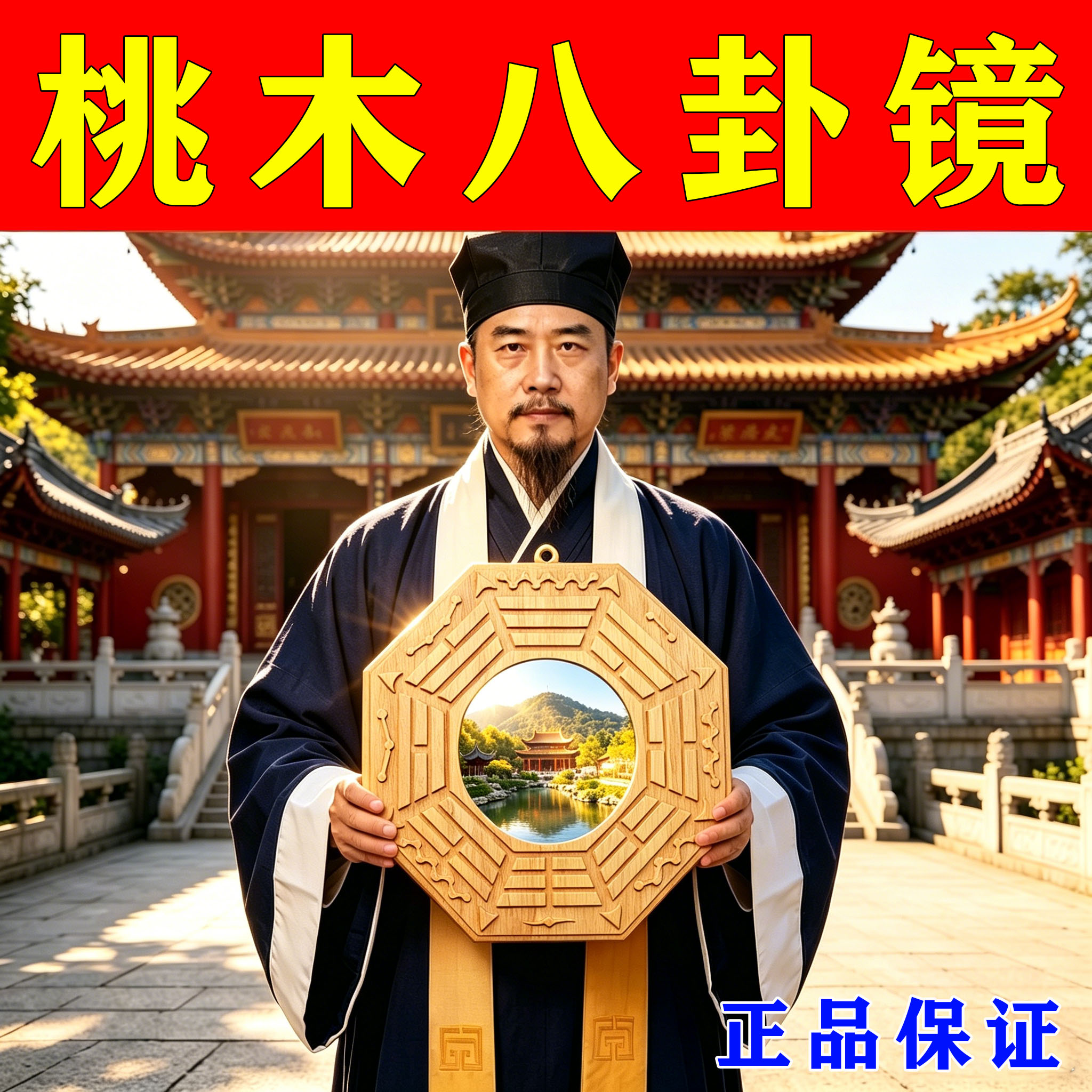 【正品】桃木八卦凸镜客厅