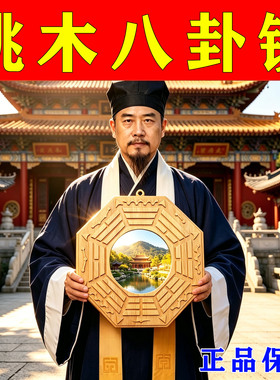 【正品】桃木八卦凸镜客厅