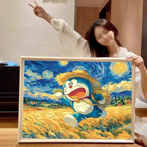 2026新款钻石画哆啦A梦手工diy砖石贴画十字绣5D带框装饰儿童礼物