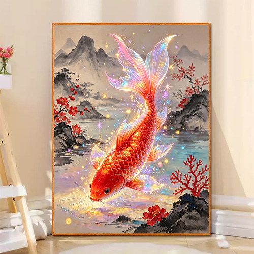 2026新款钻石画幻彩福锦鲤高难度手工DIY贴钻画5d满钻十字绣客厅