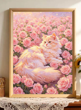 2026新款钻石画玫瑰猫咪风景高难度女孩子手工DIY贴钻画5d满钻