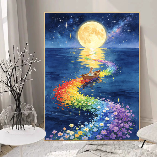 2026新款钻石画星空花海女孩高颜值手工DIY贴画5d满钻十字绣客厅