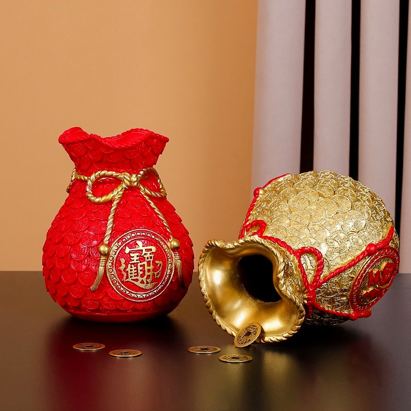 福袋干花摆件花瓶客厅插