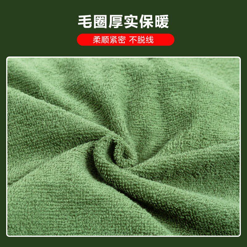 速发制式毛巾被夏款薄季军绿色火蓝色毛毯毛巾毯内务毯子毯被