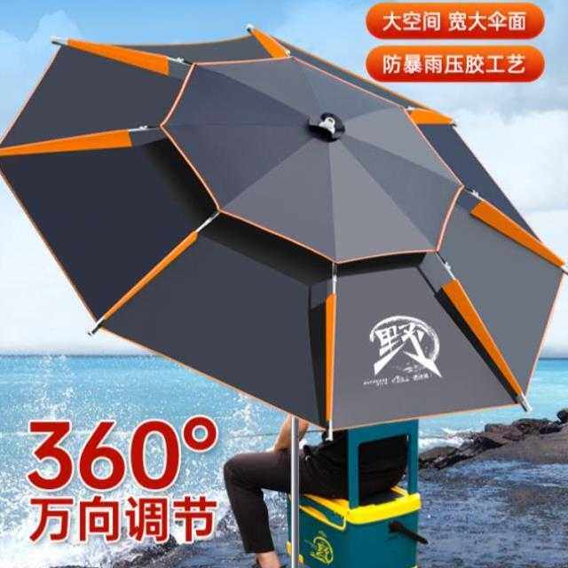新款钓鱼伞2.6多向防雨大钓伞2023加厚防晒防雨垂钓遮阳伞