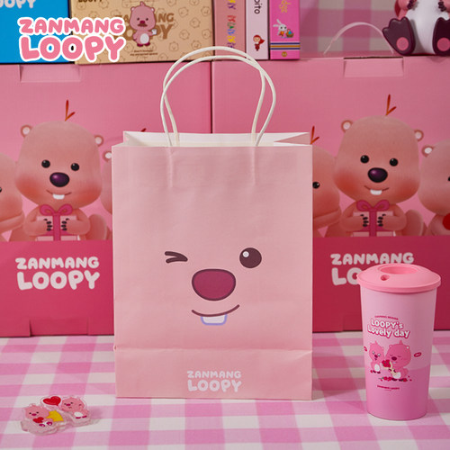 zanmang loopy露比小海狸周边可爱卡通礼品购物袋送礼生日