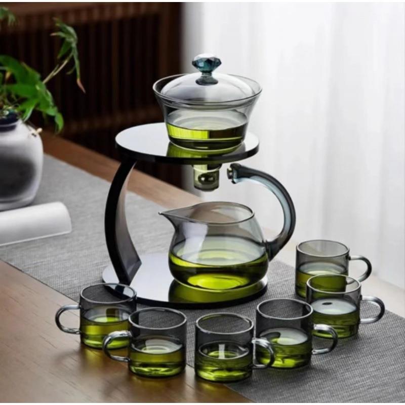 高硼硅玻璃创磁意冲泡022茶夫壶功轻奢泡神器懒人吸自动茶茶具套