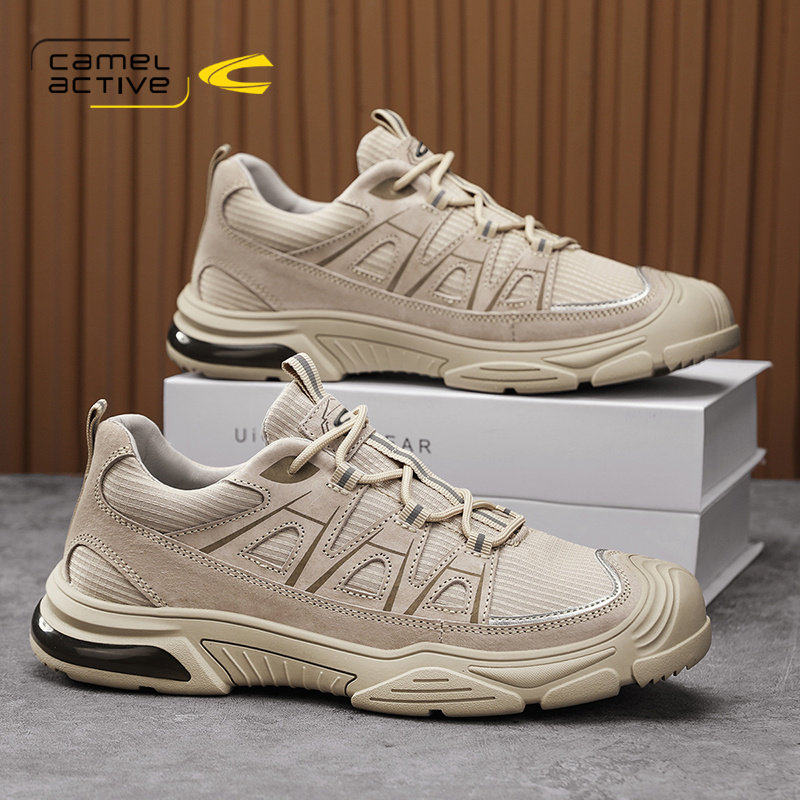 骆驼动感登山鞋男士2026新款春季透气网面大码户外防滑徒步运动鞋