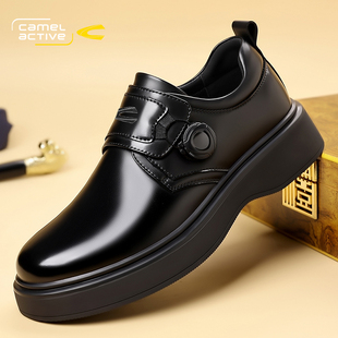 男款 厚底增高新郎结婚爸爸鞋 春季 休闲鞋 商务正装 德国骆驼动感皮鞋