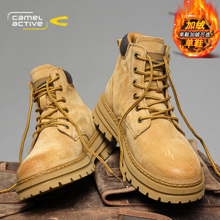 徒步登山鞋 德国骆驼动感马丁靴男士 加绒棉户外工装 冬季 女 2025新款