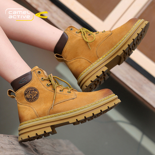 加绒棉真皮超火爆款 冬季 踢不烂大黄靴 2025新款 骆驼动感马丁靴女款