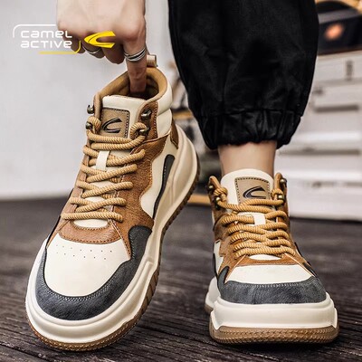 德国骆驼动感男鞋冬季高帮板鞋潮