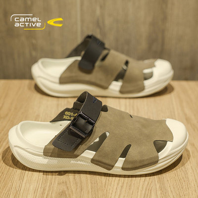德国骆驼动感包头博肯拖鞋男士