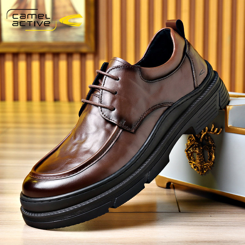 骆驼动感男鞋休闲皮鞋软底厚底增高男士商务英伦风西装结婚新郎鞋,流行男鞋,休闲皮鞋,淘宝优惠券,粉丝福利购,淘宝优惠卷