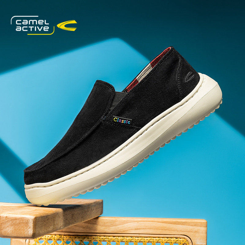 骆驼动感2026新款春季软底防滑休闲鞋男透气懒人老北京一脚蹬布鞋