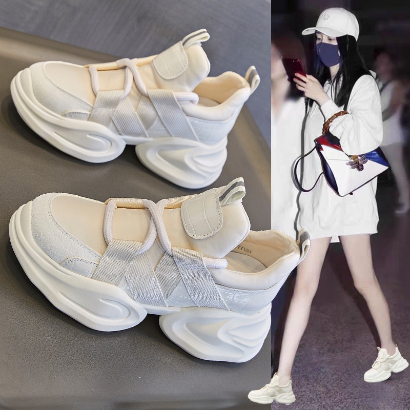 Mostarsea巨大时尚~内增高女鞋2025新款白色厚底休闲女鞋
