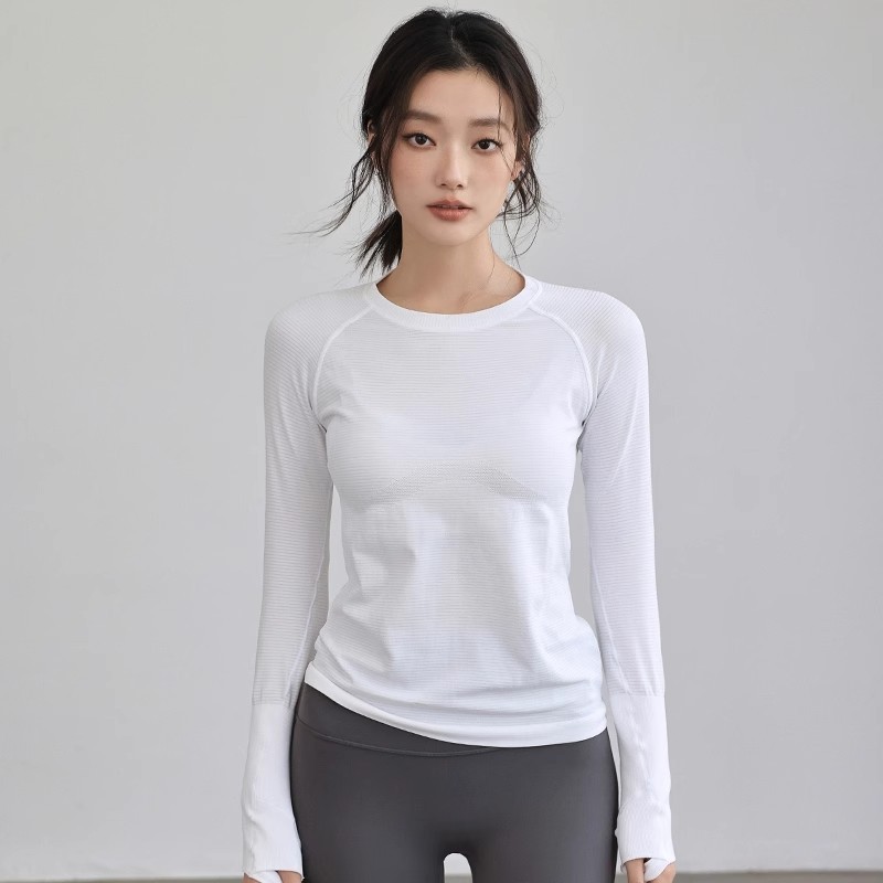 lulu valaua瑜伽服女秋冬修身显瘦运动长袖跑步训练速干健身上衣