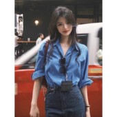 Kelly气质高级感休闲舒适上衣女百搭设计感显瘦防晒衬衫 法式 Rixo