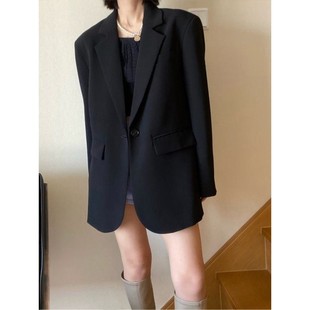 小西装 女性黑色西装 超大高端廓形修身 新英伦风格 夹克2025春秋季