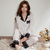 高级感桑蚕丝家居服套装 DOEO真丝睡衣女款 2025新款 夏季 春秋款 长袖